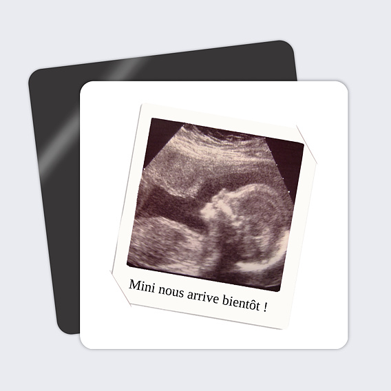 Carte annonce grossesse Échographie Polaroid