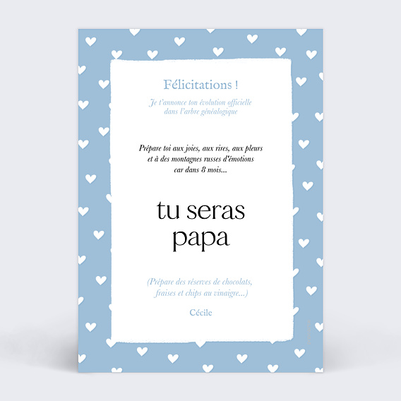 Carte Annonce Grossesse Promotion papa