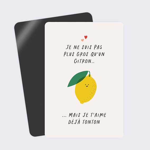 Carte annonce grossesse Citron