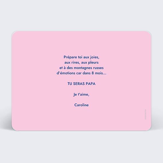 Carte Annonce Grossesse Surprise bicolore