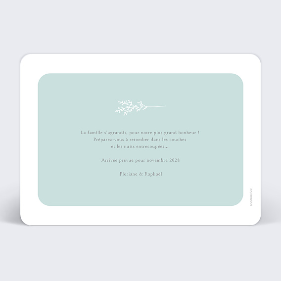 Carte annonce grossesse Annonce à Relier Grands-parents Verso