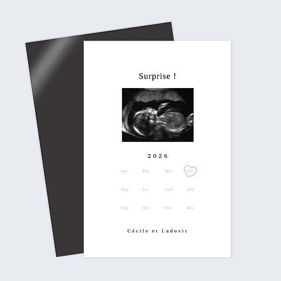 Carte Annonce Grossesse Calendrier Naissance