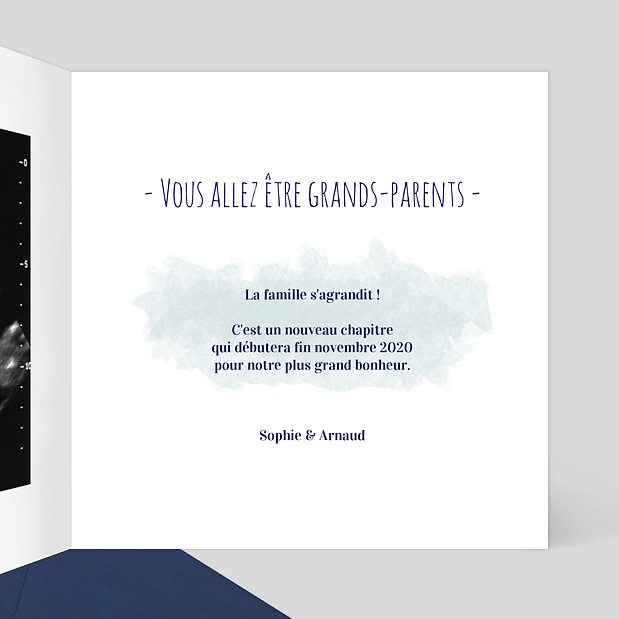 Carte Annonce Grossesse Linge de Famille Intérieur Droit