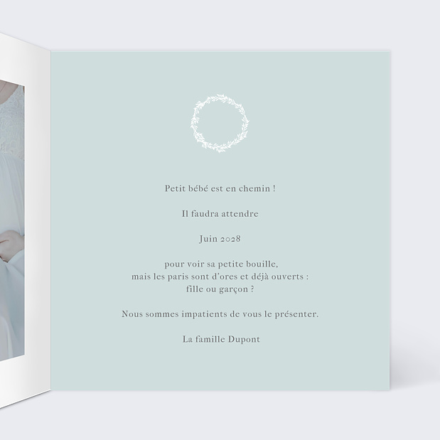 Carte Annonce Grossesse Petits Lapins Intérieur Droit