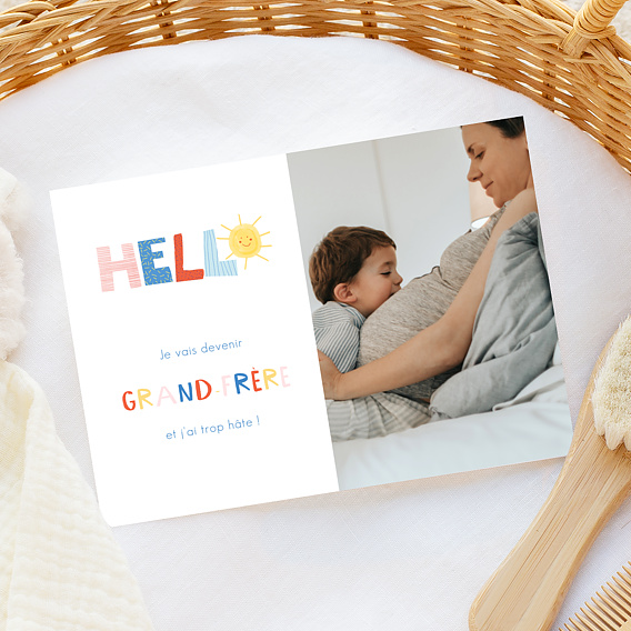 Carte annonce grossesse Deuxième Enfant