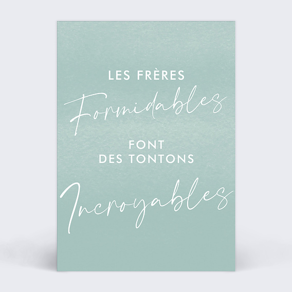 Carte annonce grossesse Tontons Incroyables