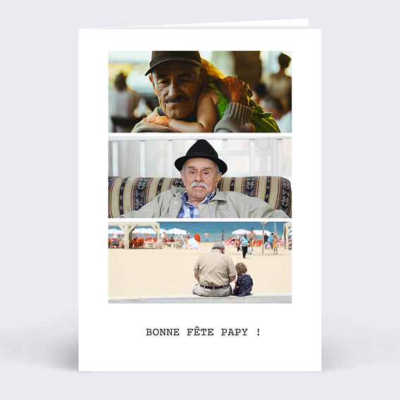 Carte Fête des Grands-Pères Polaroïd 3 Photos
