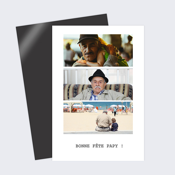 Carte fête des grands-pères Polaroïd 3 Photos