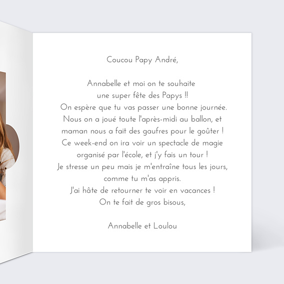 Carte fête des grands-pères Puzzle Intérieur Droit