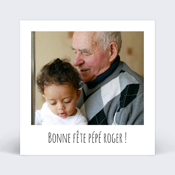 Carte Fête des Grands-Pères Polaroïd Simple