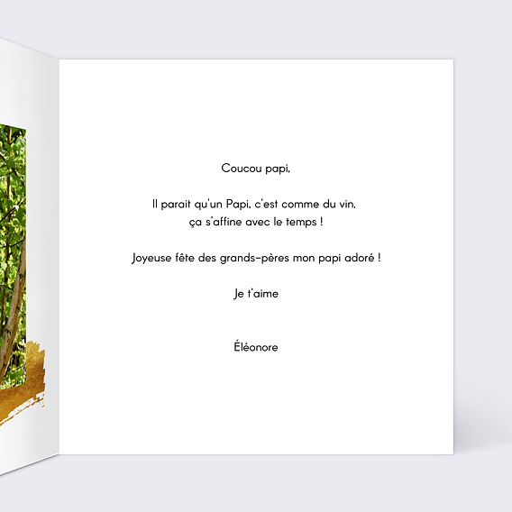 Carte fête des grands-pères Pinceau Intérieur Droit