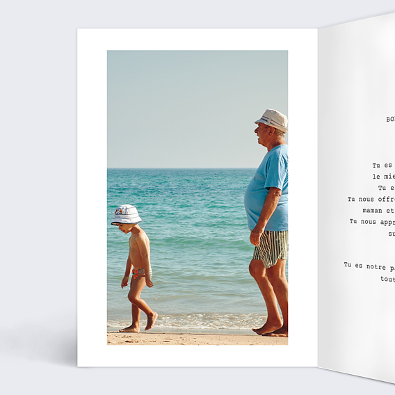 Carte Fête des Grands-Pères Polaroïd 3 Photos Intérieur Gauche