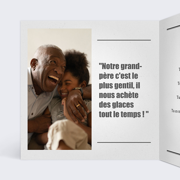 Carte Fête des Grands-Pères Journal Intérieur Gauche