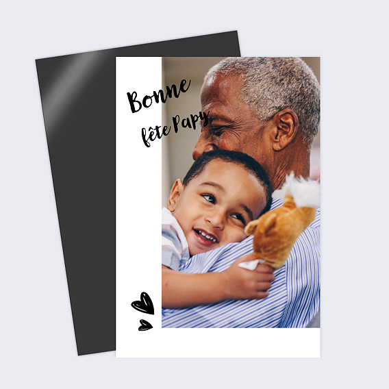 Carte fête des grands-pères Cadre Blanc avec Coeur