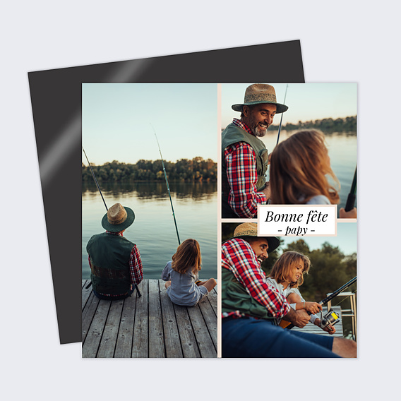 Carte fête des grands-pères Étiquette Poudrée