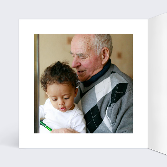 Carte fête des grands-pères Couronne Fleurie Intérieur Gauche