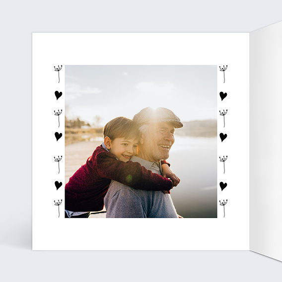 Carte Fête des Grands-Pères Coeur Bucolique Intérieur Gauche