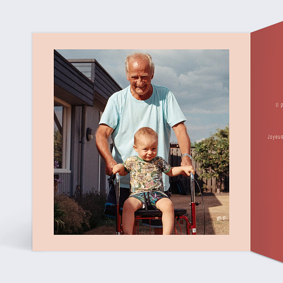 Carte Fête des Grands-Pères Velours Intérieur Gauche