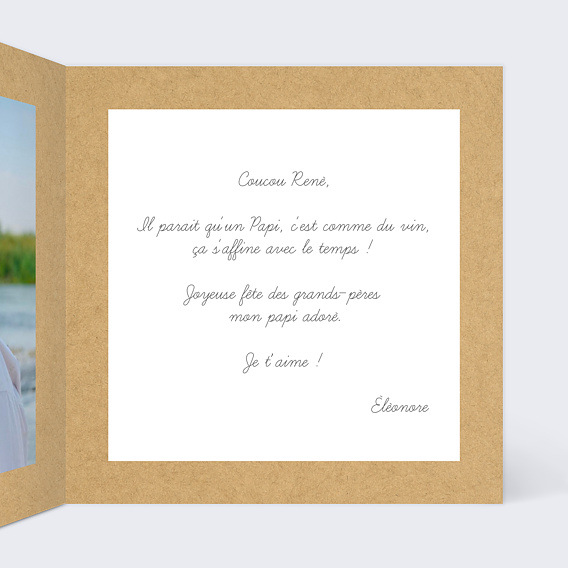 Carte fête des grands-pères Bucolique Intérieur Droit