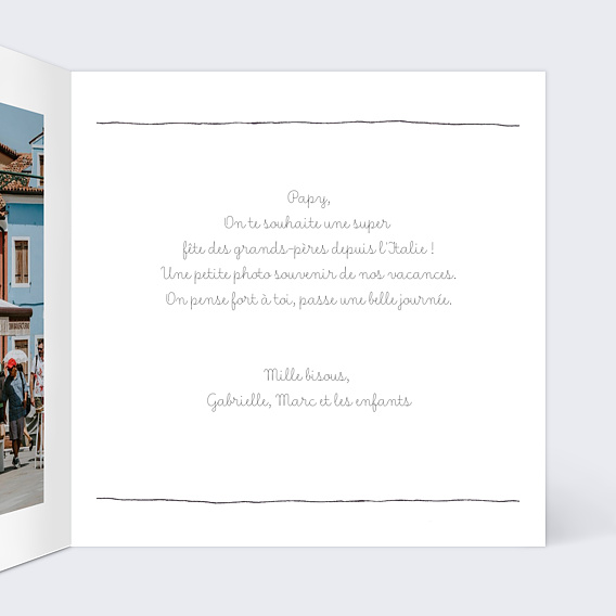 Carte fête des grands-pères Crayon Intérieur Droit