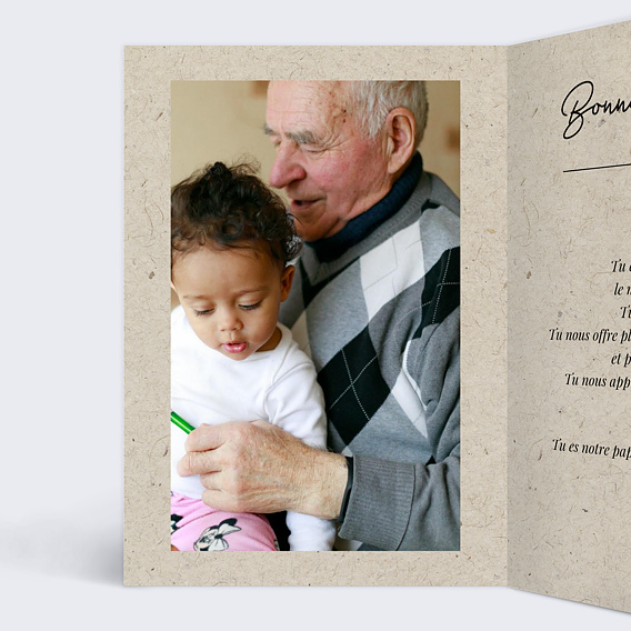 Carte fête des grands-pères Esprit Chiné Intérieur Gauche