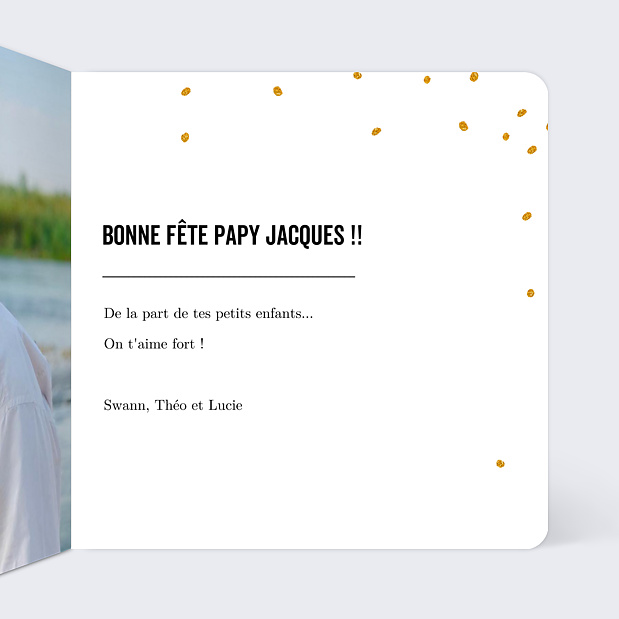 Carte Fête des Grands-pères Poussière d'Etoiles Intérieur Droit