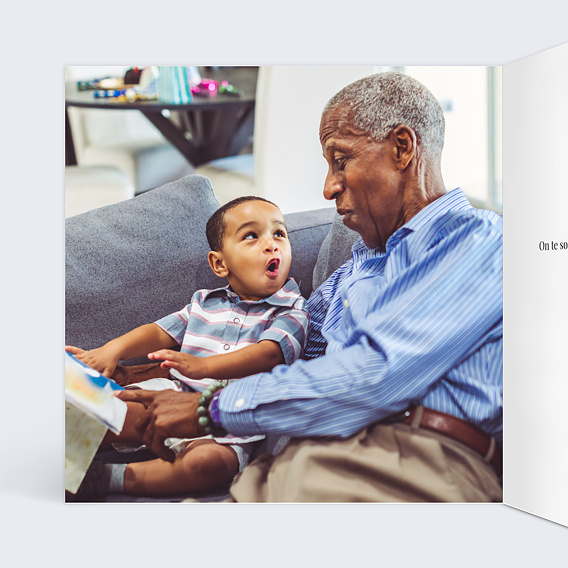 Carte fête des grands-pères Calligraphie Oui Intérieur Gauche