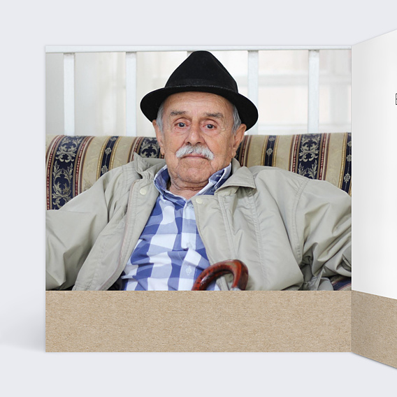 Carte fête des grands-pères Photomaton Kraft Intérieur Gauche