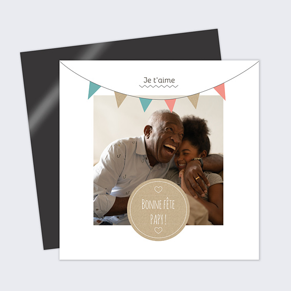Carte fête des grands-pères Fanions Colorés