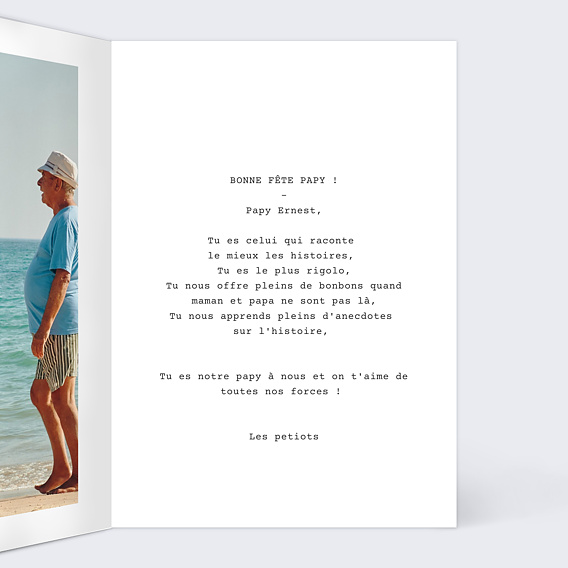 Carte Fête des Grands-Pères Polaroïd 3 Photos Intérieur Droit