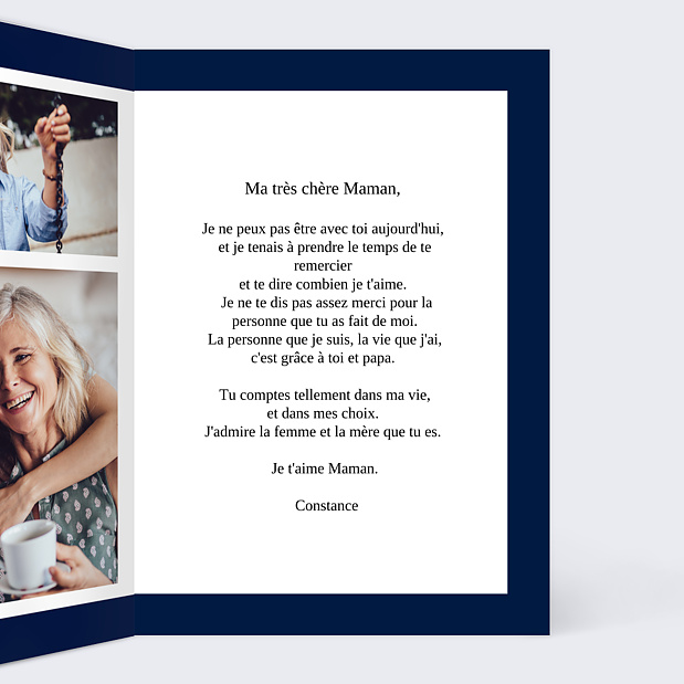 Carte Fête des Mères Près du coeur Intérieur Droit