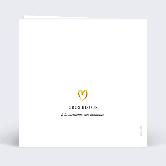 Carte fête des mères Ligne Ocre Verso