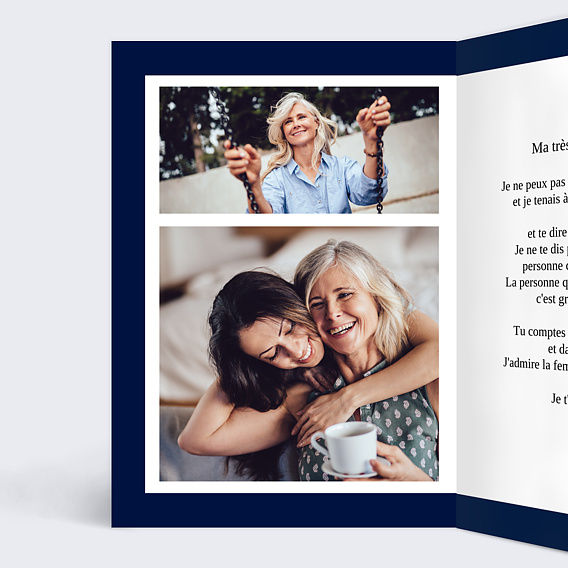 Carte fête des mères Près du Coeur Intérieur Gauche