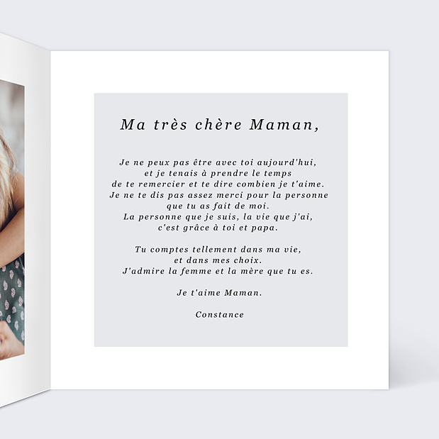 Carte Fête des Mères Joyeuse Fête Maman Intérieur Droit