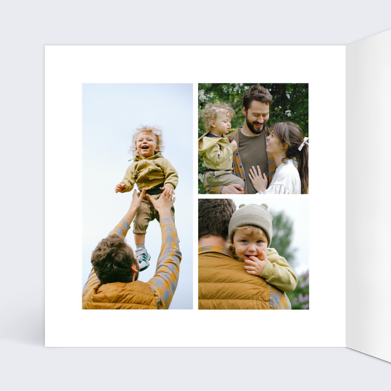 Carte fête des pères Ligne Ocre Intérieur Gauche