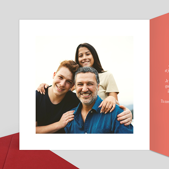 Carte fête des pères Bisous Intérieur Gauche