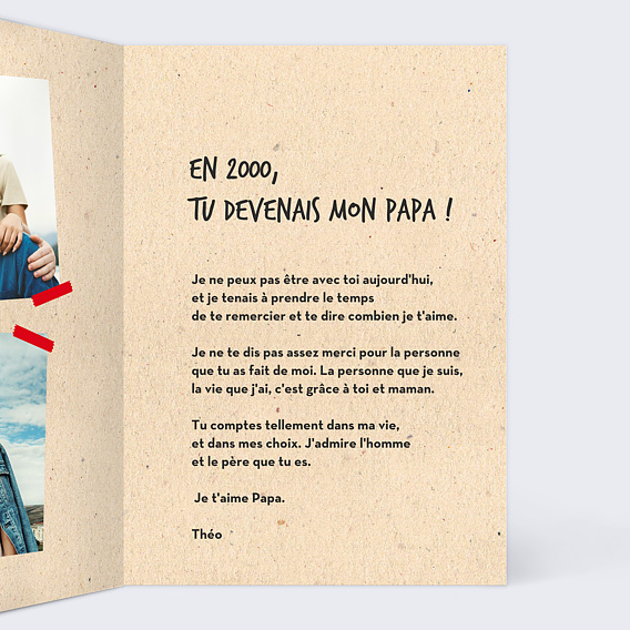 Carte fête des pères Bière Pression Intérieur Droit