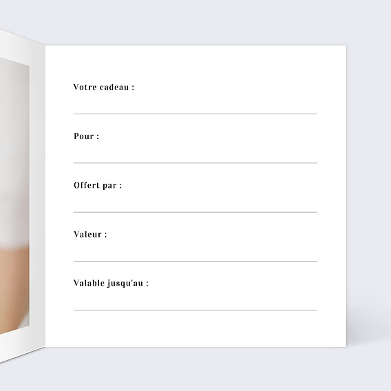 Carte cadeau Moderne Intérieur Droit