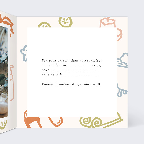Carte cadeau Cadeau spa Intérieur Droit