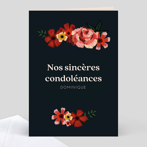 Carte de Condoléances Bouquet d'Anémones