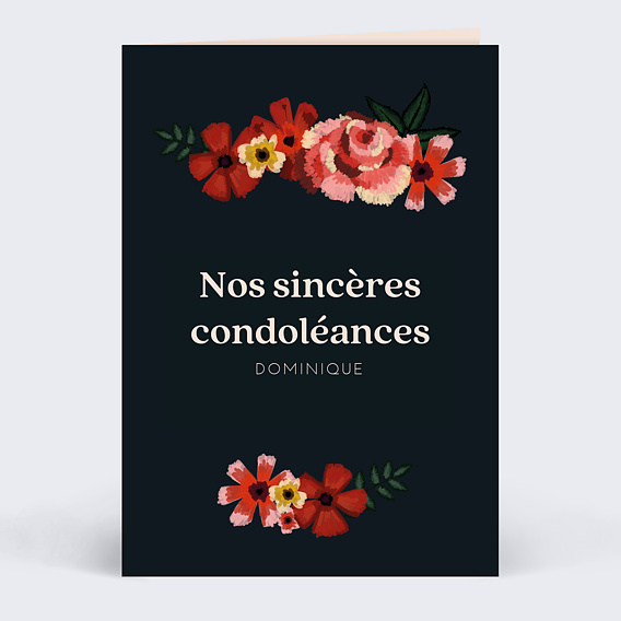 Carte de condoléances Bouquet d'Anémones