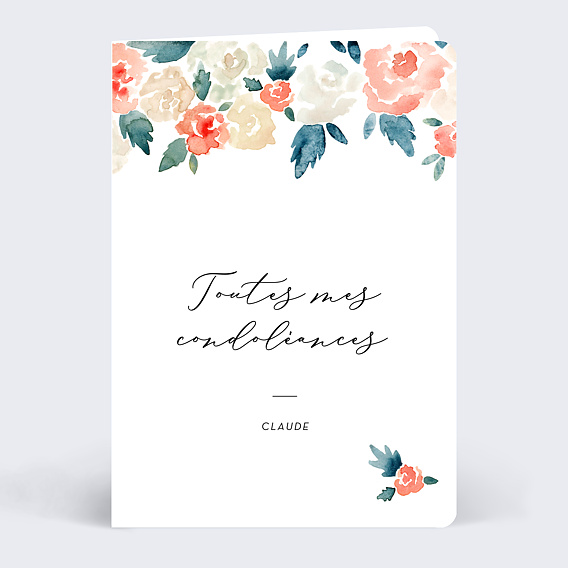 Carte de condoléances Envolée Florale
