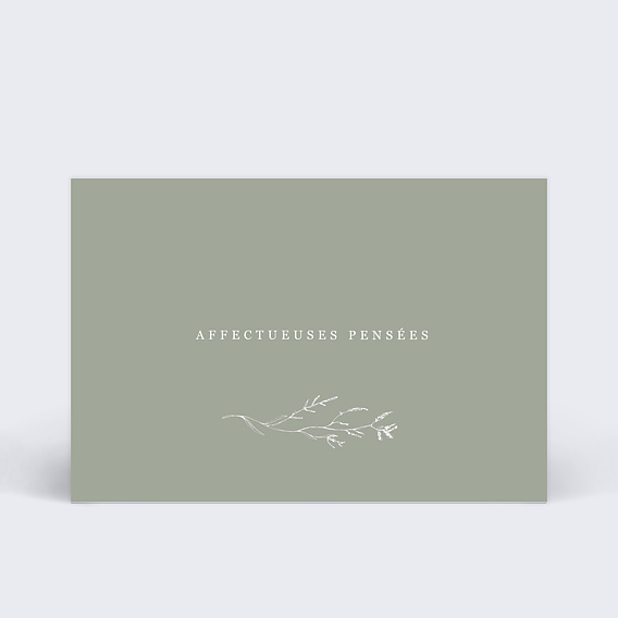 Carte de condoléances Fleurs Séchées Vert
