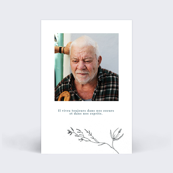 Carte de condoléances Fleurs Séchées