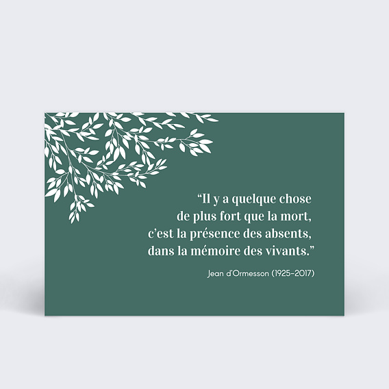Carte de condoléances Paisible