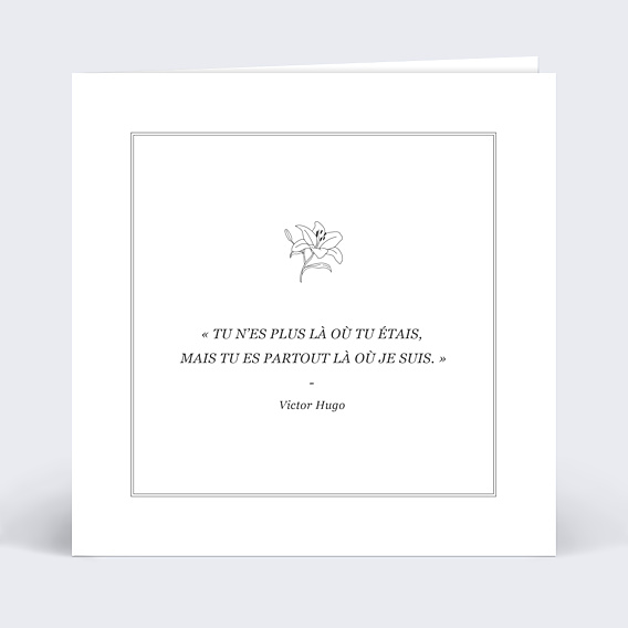 Carte de Condoléances Fleur de Lys