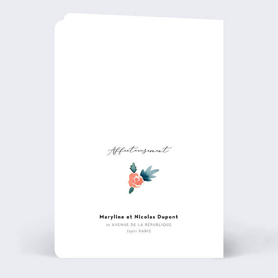 Carte de condoléances Envolée Florale Verso