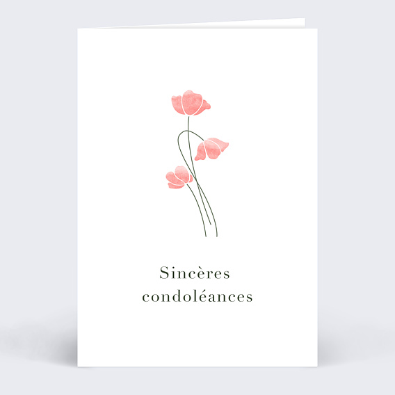 Carte de condoléances Coquelicots Recto