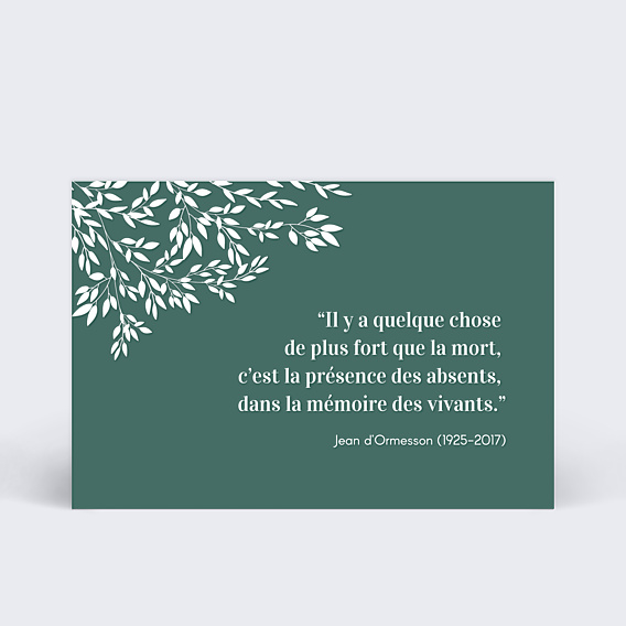 Carte de Condoléances Paisible