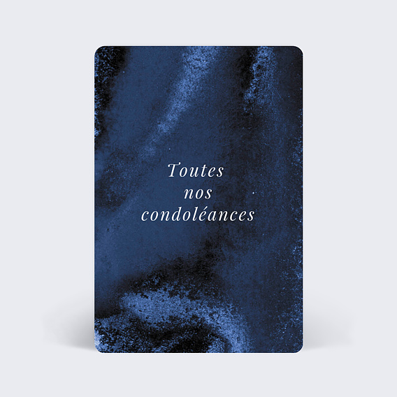 Carte de condoléances Abîme Bleue Recto